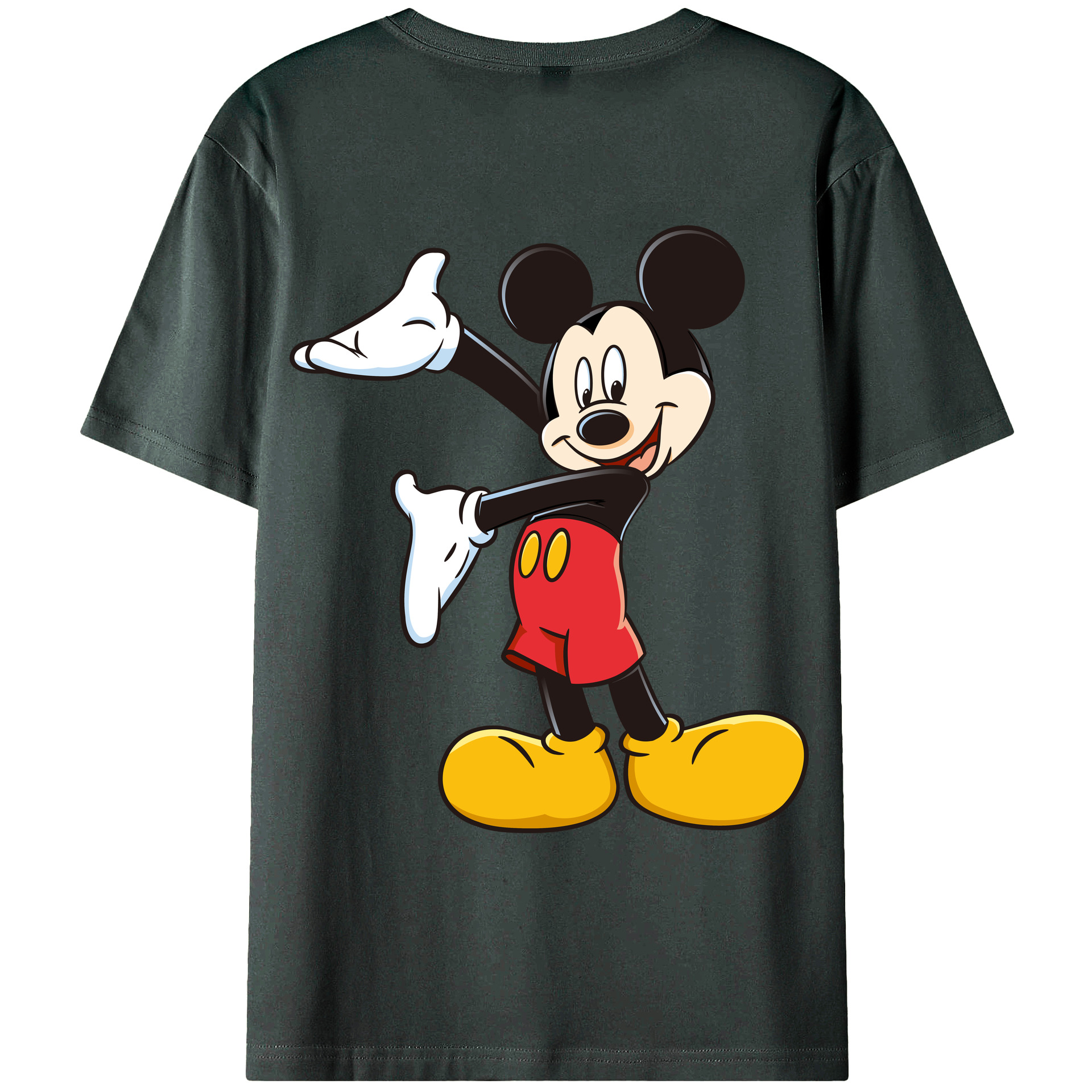 （画像用） ミッキーマウス Mickey Mouse 綿100％ メンズ半袖Tシャツ（バックプリント） 通気性